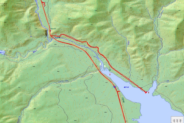 GNR - 第二次北海道計画 GPS ログ(タウシュベツ川橋梁付近)
